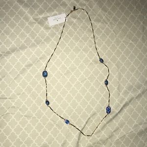 Kate Spade gold/navy long necklace